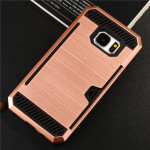 Wholesale Samsung Galaxy S7 Credit Card Armor Case (Rose Gold)